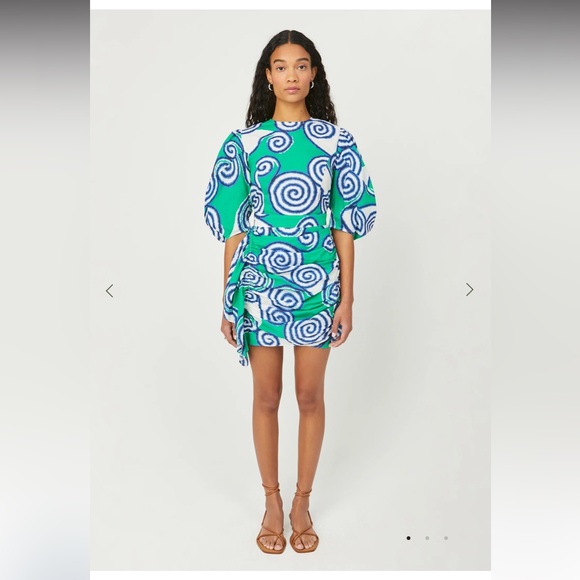 RHODE Dresses & Skirts - RHODE Green & Blue Spiral Mini Dress